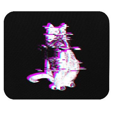 Discover Vaporwave Synthwave Glitch Cat Feline Kitty Mouse Pads