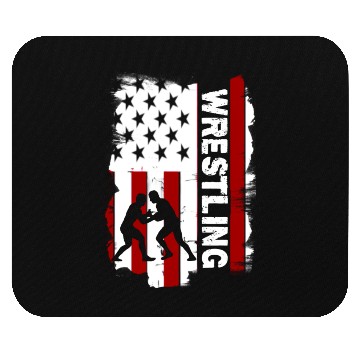 Discover Wrestling American flag Mouse Pads