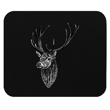 Discover Red deer stag - ink illustration Mouse Pads