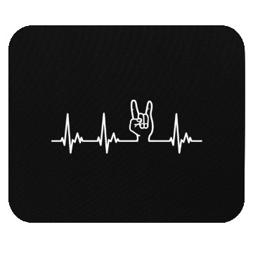Discover Devil Horns Heavy Metal Heartbeat Mouse Pads