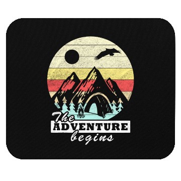 Discover adventure camping tents retro vintage gift Mouse Pads