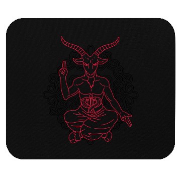 Discover Horned Devil Black Goat Baphomet Tarot Card Satan Mouse Pads