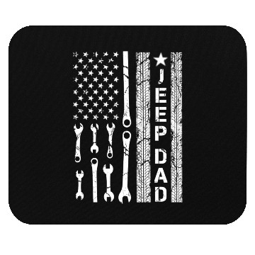 Discover Jeep Dad American Flag Mouse Pads