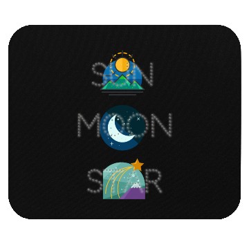 Discover sun moon and star Mouse Pads