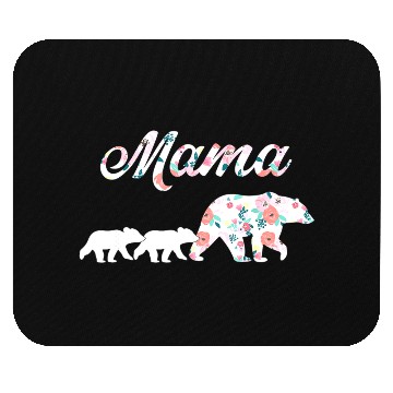 Discover Floral Mama Bear Mom of 2 Mama Bear and Cubs Mouse Pads