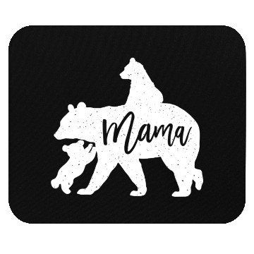 Discover Mama Bear 2 Baby Bear Cubs Playing Riding on Back Mouse Pads