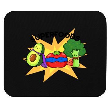 Discover Superfoods Cute Vegetable Pun Mouse Pads