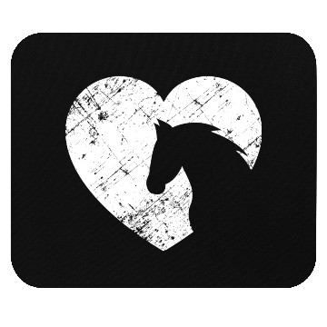 Discover Heart with horse head Mouse Pads