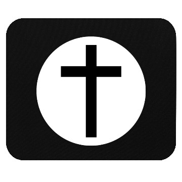 Discover Cross Inside a White Circle Mouse Pads