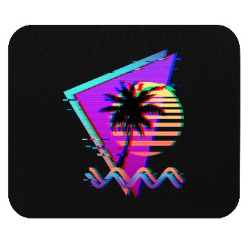 Discover Vaporwave Palm Tree Sunset 90s Glitch Aesthetic Mouse Pads