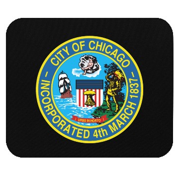 Discover Seal of Chicago, Illinois Mouse Pads