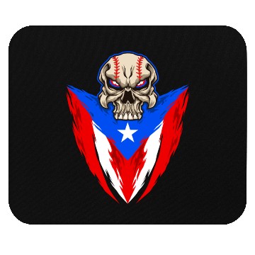 Discover Puerto Rico Baseball Skull Mouse Pads