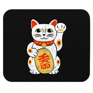 Discover Japan Lucky Cat Japanese Maneki Neko Good Luck Cha Mouse Pads