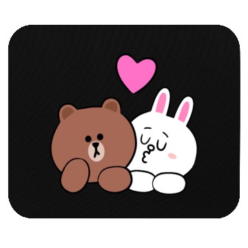 Discover Cute Brown Bear Cony Bunny Rabbit Lean On Me I Lov Mouse Pads