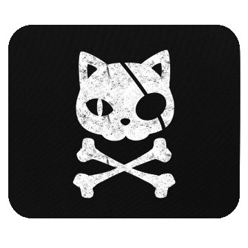 Discover Pirate Cat Kitten Halloween Skull Cross Bones Mouse Pads