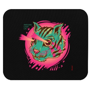 Discover Laser Cat in Synthwave Look Mouse Pads