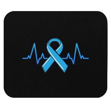 Discover Prostate Cancer Fighter Heartbeat Mouse Pads Blue Ribbon