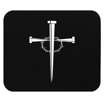 Discover Calvary White Cross Mouse Pads