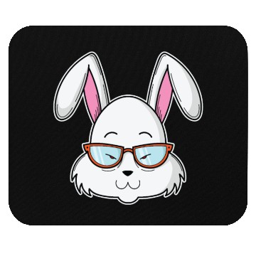 Discover Cool Rabbit as Nerd with Nerd Glasses Mouse Pads