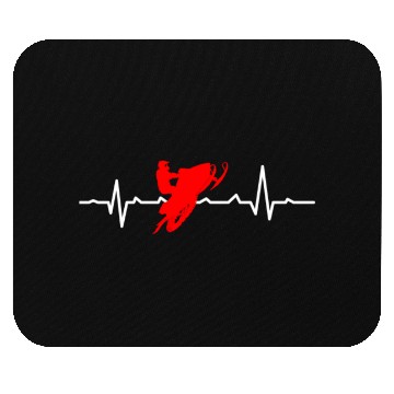 Discover Funny Snowmobile Gift Heartbeat Snow Rider Graphic Mouse Pads