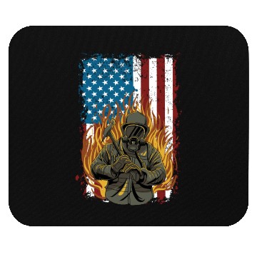 Discover Firefighter Fire Department Thin Red Line Fireman Mouse Pads