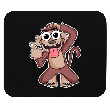 Discover Funny Monkey Showing Middle Finger Mouse Pads