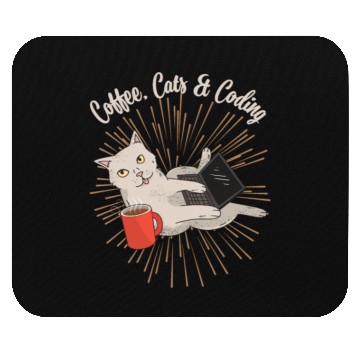 Discover Coding Cats and Coffee Software Developer Mouse Pads