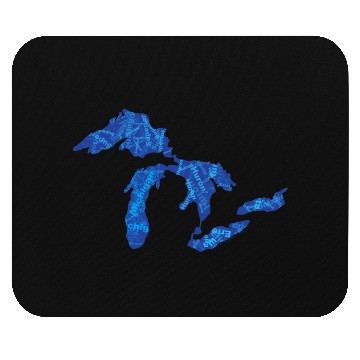 Discover Great Lakes with Names Mouse Pads