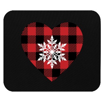 Discover Buffalo Plaid snowflake heart Mouse Pads