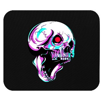 Discover Skull Robot With Red Blinking Eye Cyborg Mouse Pads