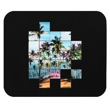Discover Palm Trees Beach Vacation Pixel Picture Colorful Mouse Pads