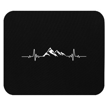 Discover Mountains heartbeat - hikers & mountaineering Mouse Pads