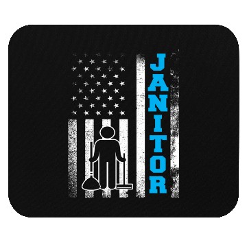Discover Janitor School Custodian Cleaner Janitors US Flag Mouse Pads