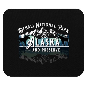 Discover Denali National Park Alaska Ak Usa Moose Souvenir Mouse Pads