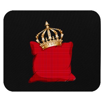 Discover red royal checked pillow with golden crown Mouse Pads