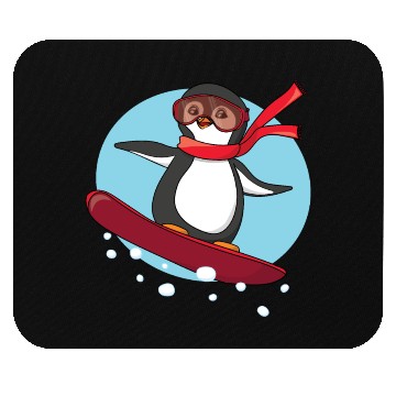 Discover Snowboarding Penguin Mouse Pads