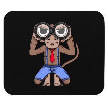 Discover Funny Monkey with Binoculars Design Mouse Pads