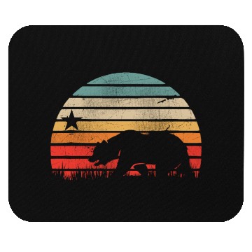 Discover California Bear Retro Vintage Sunset Mouse Pads