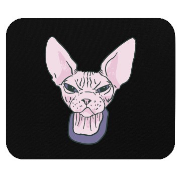 Discover grumpy catpinkGrumpy Sphinx Cat - Purple Mouse Pads