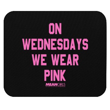 Discover Mean Girls Pink On Wednesday Square Text Mouse Pads