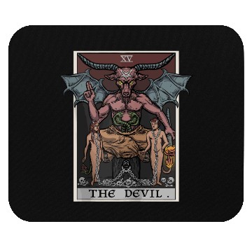 Discover The Devil Tarot Card Halloween Baphomet Satanic Ba Mouse Pads