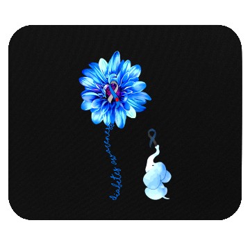 Discover Cute Elephant Diabetes Awareness And Flower Mouse Pads