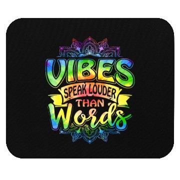 Discover Retro Vibes Speak Louder Than Words Yoga Mandala R Mouse Pads