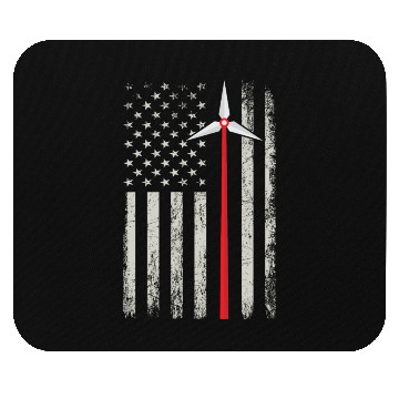 Discover American Flag Engineer Mouse Pads Wind Turbine