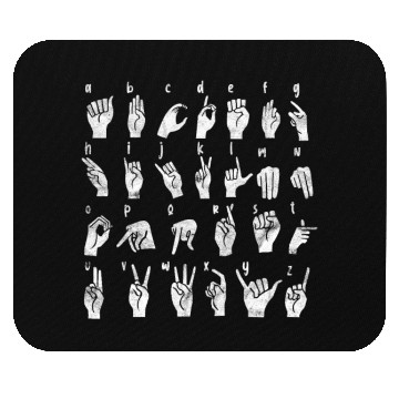 Discover Alphabet ABCDE ASL Vintage Mouse Pads