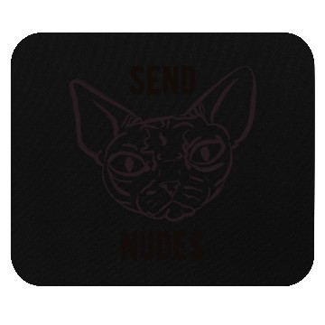 Discover Grumpy Hairless Sphynx Cat - Send Nudes - Funny Qu Mouse Pads