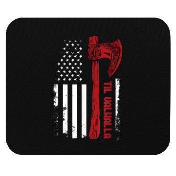 Discover Viking Axe Flag Til Valhalla Norse Mythology Mouse Pads