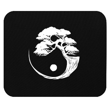 Discover Bonsai Tree Black White Yin Yang Zen Buddhist Mouse Pads