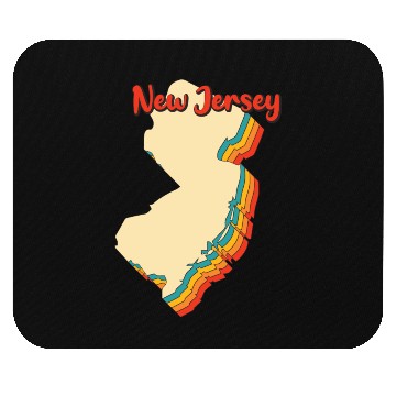 Discover New Jersey Map Outline Vintage Retro Nj Home State Mouse Pads