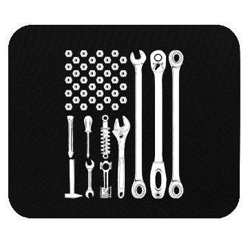 Discover us flag mechanic Mouse Pads